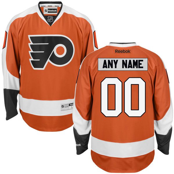 Youth Philadelphia Flyers Reebok Orange Custom Premier NHL Jersey->->Custom Jersey